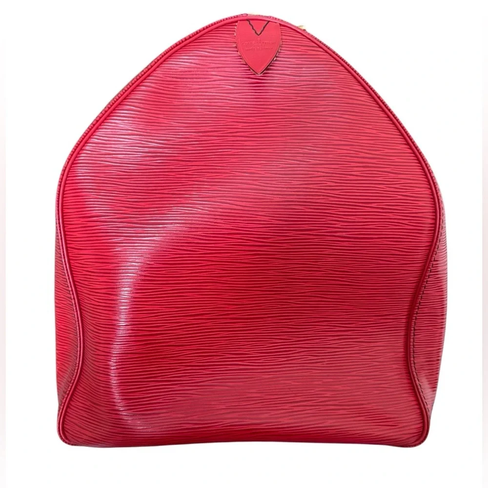 Louis Vuitton vintage red epi leather keepall 55